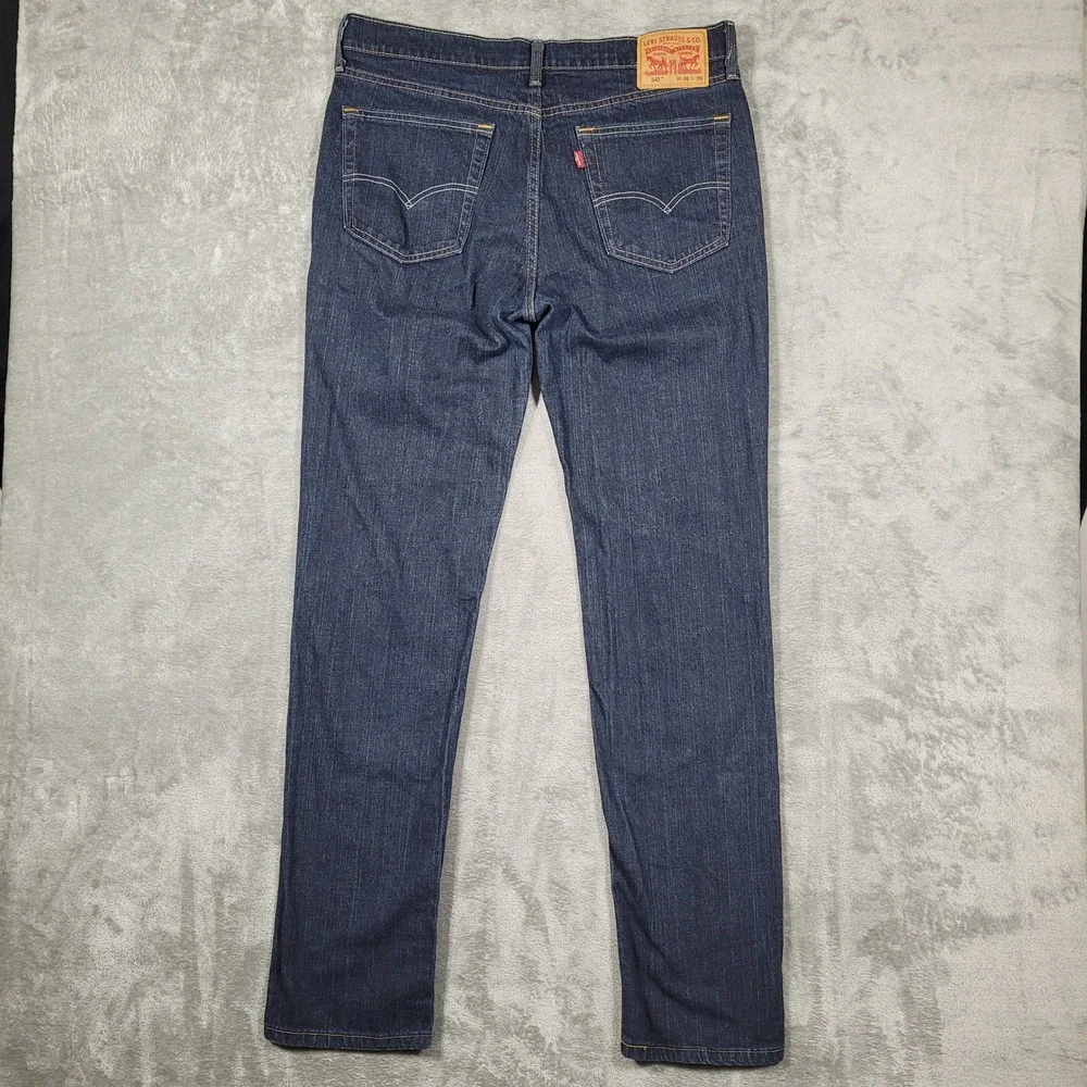 Levi's 541 Jeans Men 36x36 (Fits 36x34) Blue Athletic Taper Stretch Denim